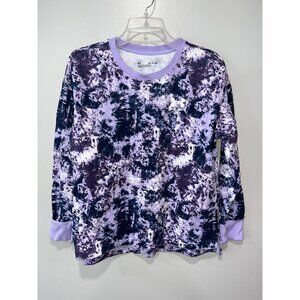 Women's Under Armour Rival Fleece Oversized Printed Sweatshirt Size XS Purple‎